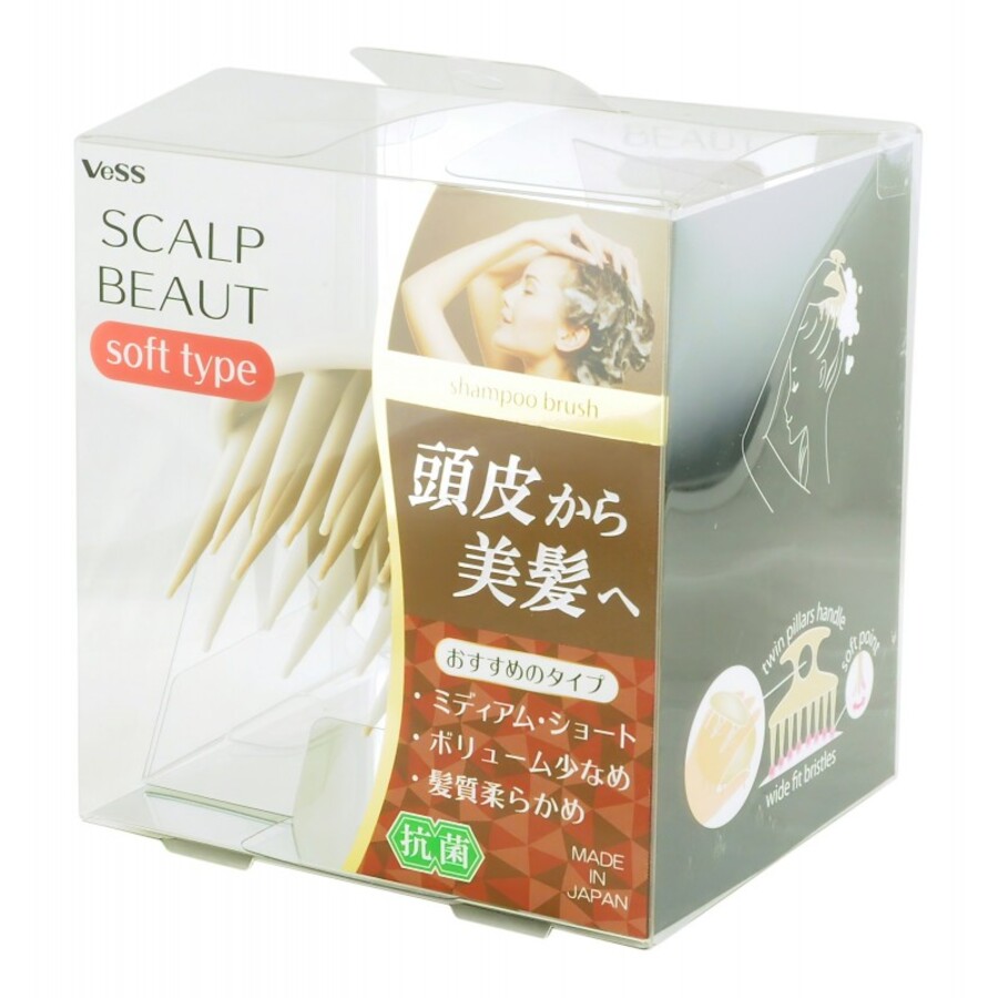 VESS Scalp Beaut Shampoo Brush Soft, 1шт Vess Массажер для кожи головы мягкий, для ослабленных волос