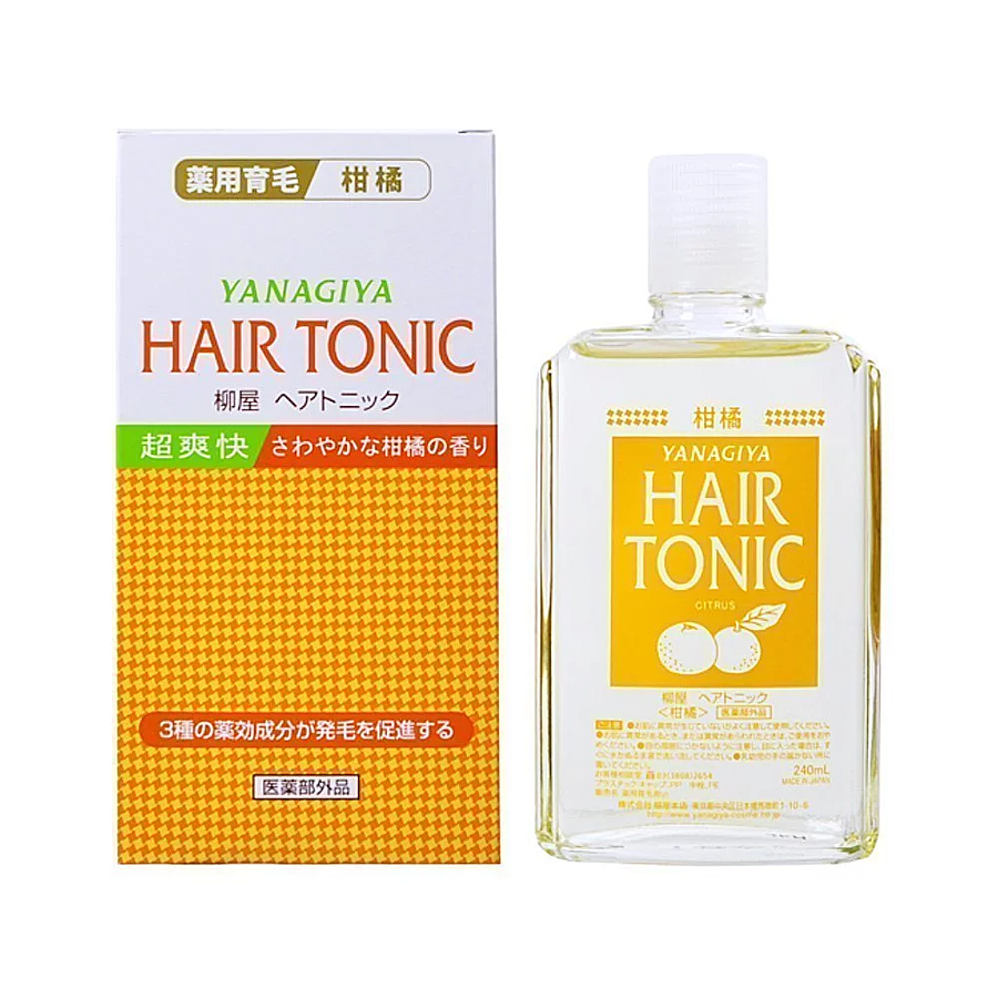 YANAGIYA Hair Tonic, 240 мл. Тоник для стимуляции роста волос с ментолом и ароматом цитрусовых