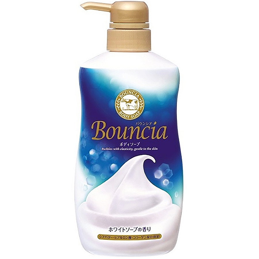 COW Bouncia White Soap, 500мл. Cow Мыло очищающее для тела с гиалуроновой кислотой и коллагеном, нежный свежий аромат