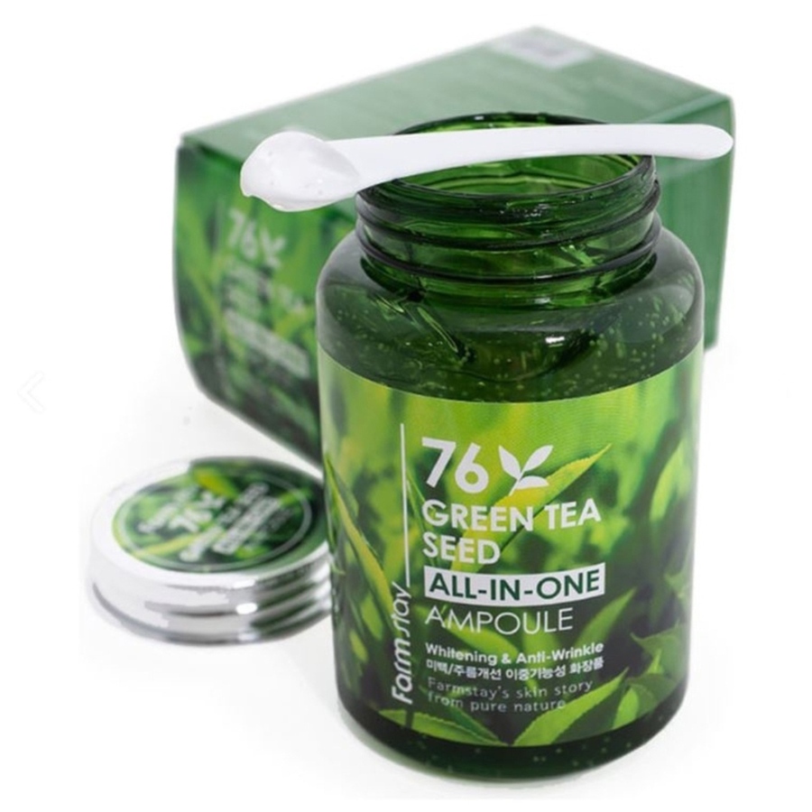 FARMSTAY Green Tea Seed All-In-One Ampoule, 250мл. Сыворотка для лица ампульная с экстрактом семян зеленого чая