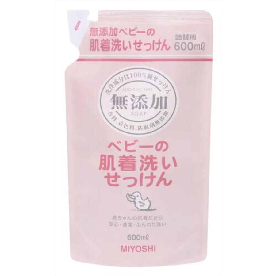 MIYOSHI Additive Free Laundry Liquid Soap, сменная упаковка, 600мл. Средство жидкое для стирки детских вещей