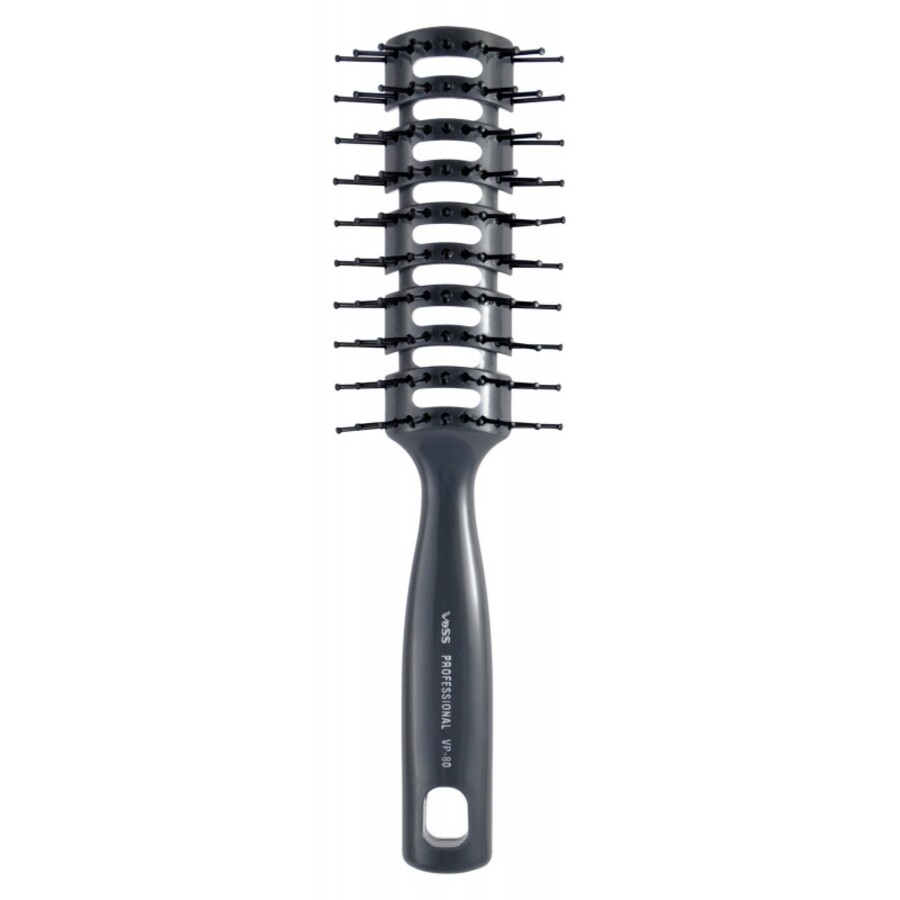 VESS Skelton Brush, 1шт. Расческа для укладки волос профессионал с антибактериальным эффектом, цвет серый