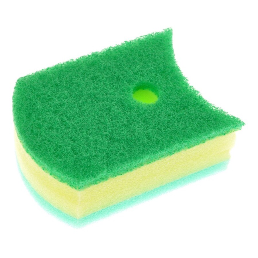 KIKULON Soft Bath Sponge Scouter Non Scratch, 1шт Kikulon Губка для ванной и кухни с антибактериальной пропиткой, трехслойная, жесткий верхний слой