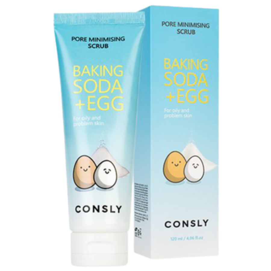 CONSLY Baking Soda & Egg Pore Minimising Scrub, 120гр. Consly Скраб для лица с содой и яичным белком