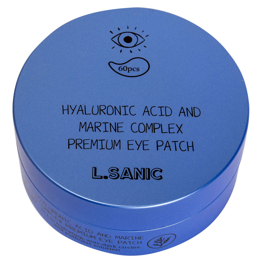 L'SANIC Hyaluronic Acid And Marine Complex Premium Eye Patch, 60шт. Патчи для глаз гидрогелевые увлажняющие с гиалуроновой кислотой и экстрактом водорослей