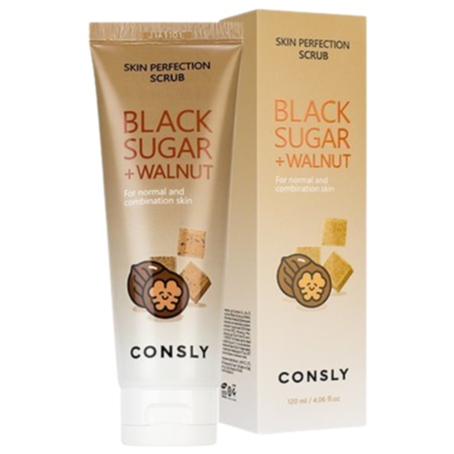 CONSLY Black Sugar & Walnut Skin Perfection Scrub, 120гр. Consly Скраб для лица с черным сахаром и экстрактом грецкого ореха