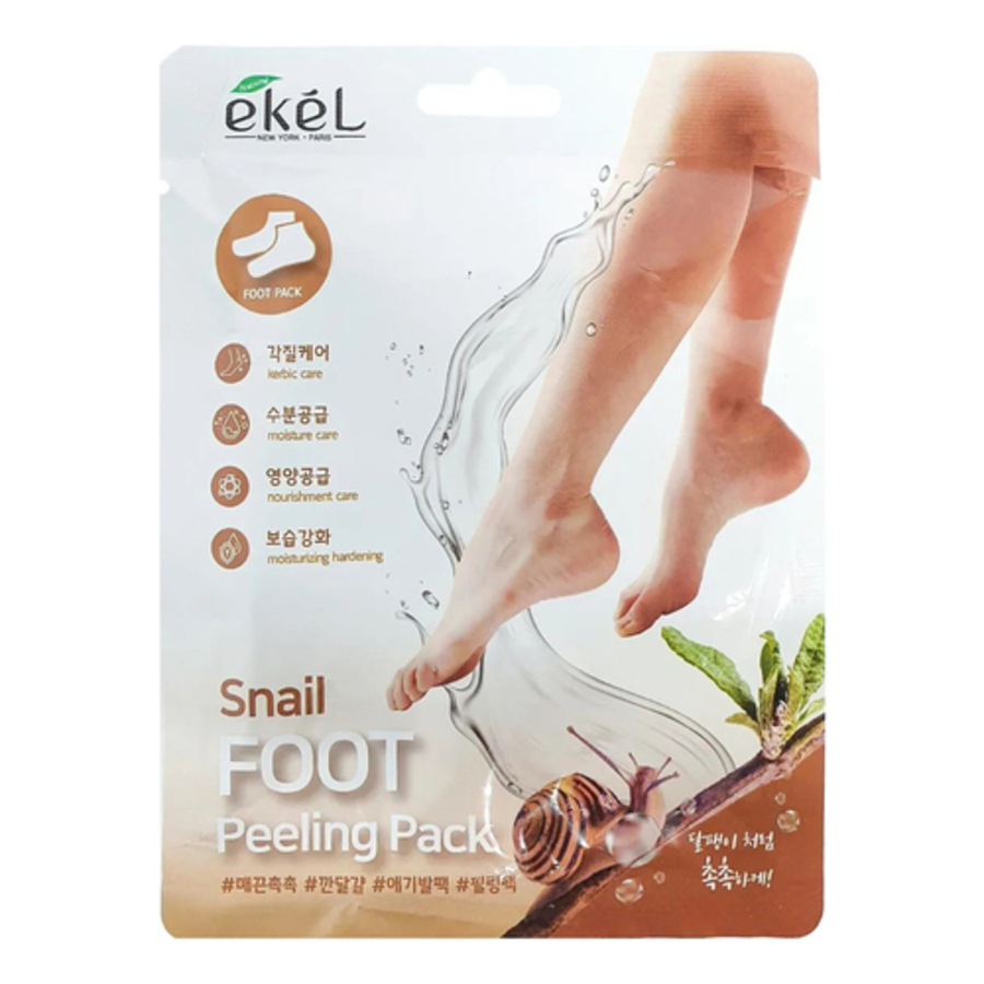 EKEL Snail Foot Peeling Pack, 1пара Ekel Пилинг - носочки для ног с муцином улитки