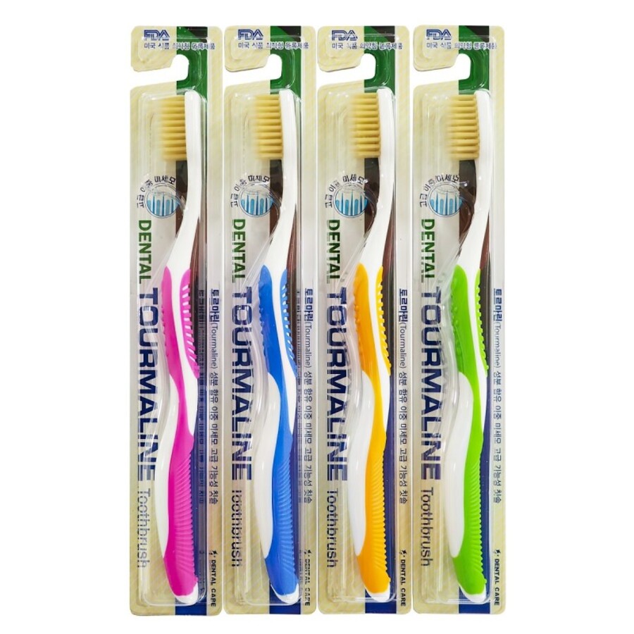 DENTAL CARE Tourmaline Toothbrush, 1шт. Dental Care со сверхтонкой двойной щетиной (средней жесткости и мягкой) “Турмалин”