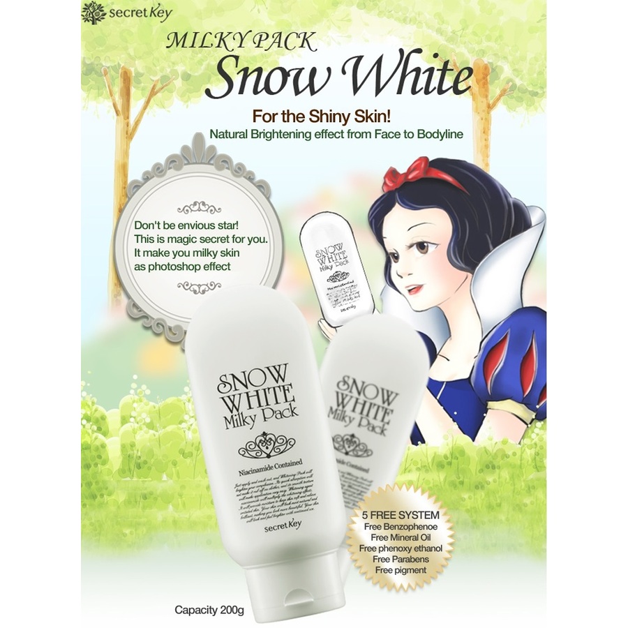 SECRET KEY Secret Key Snow White Milky Pack, 200гр. Маска для лица и тела осветляющая