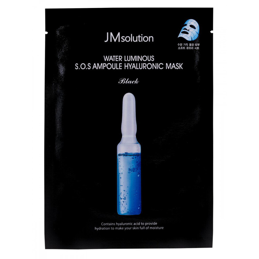 JM SOLUTION Water Luminous S.O.S. Ampoule Hyaluronic Mask, 30мл. JMsolution Маска для лица тканевая увлажняющая с гиалуроновой кислотой