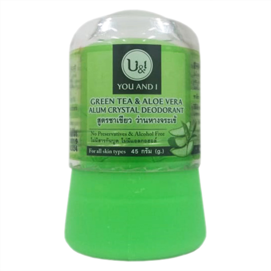 U&I (You And I) U&I Alum Crystal Deodorant, 45гр. Дезодорант для тела кристаллический с зеленым чаем и алоэ вера