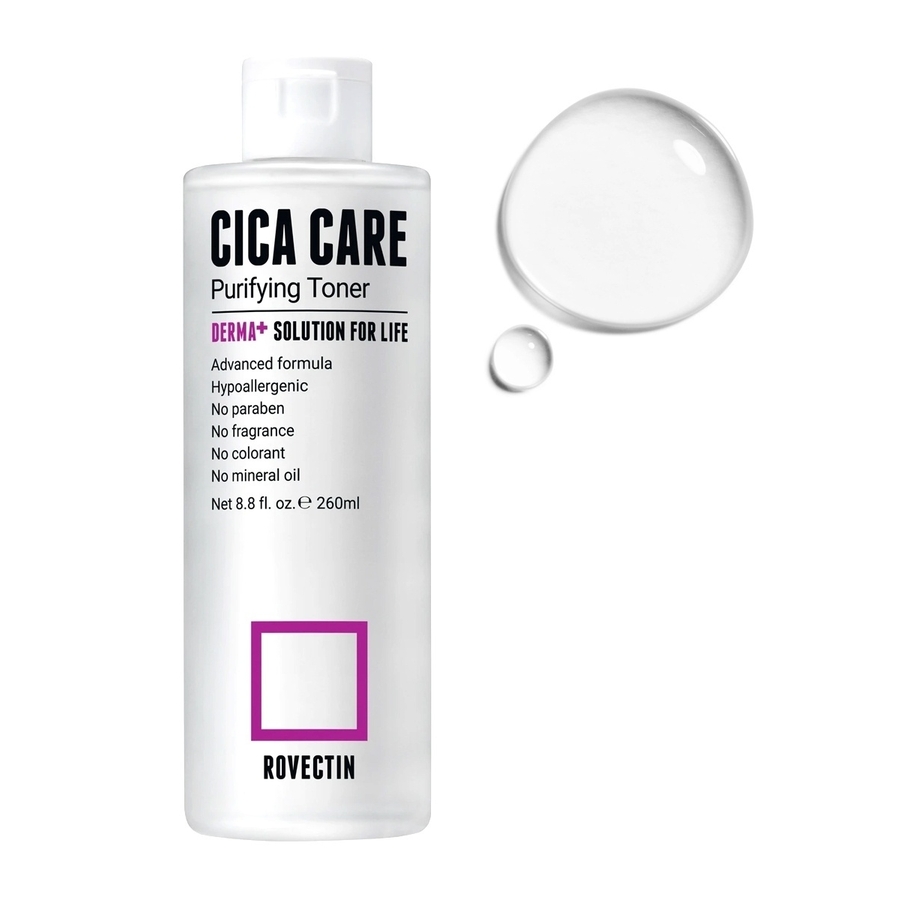 ROVECTIN Rovectin Skin Essentials Cica Care Purifying Toner, 260мл. Тонер для проблемной кожи лица базовый с центеллой
