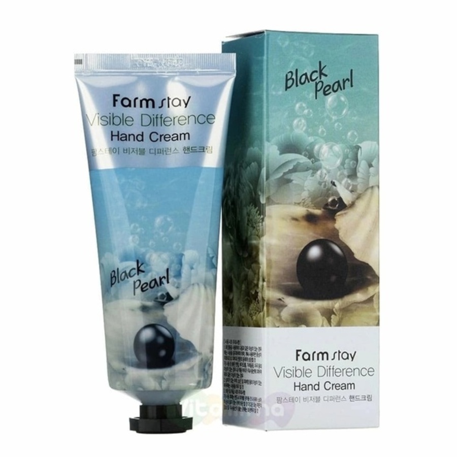 FARMSTAY Visible Difference Hand Cream Black Pearl, 100мл. FarmStay Крем для рук с пудрой черного жемчуга