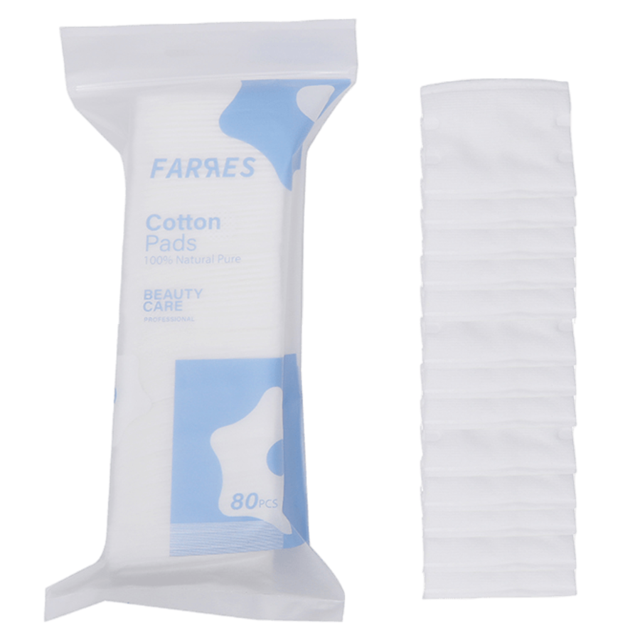 FARRES Cotton Pads, 80шт Farres Диски ватные прошитые прямоугольные