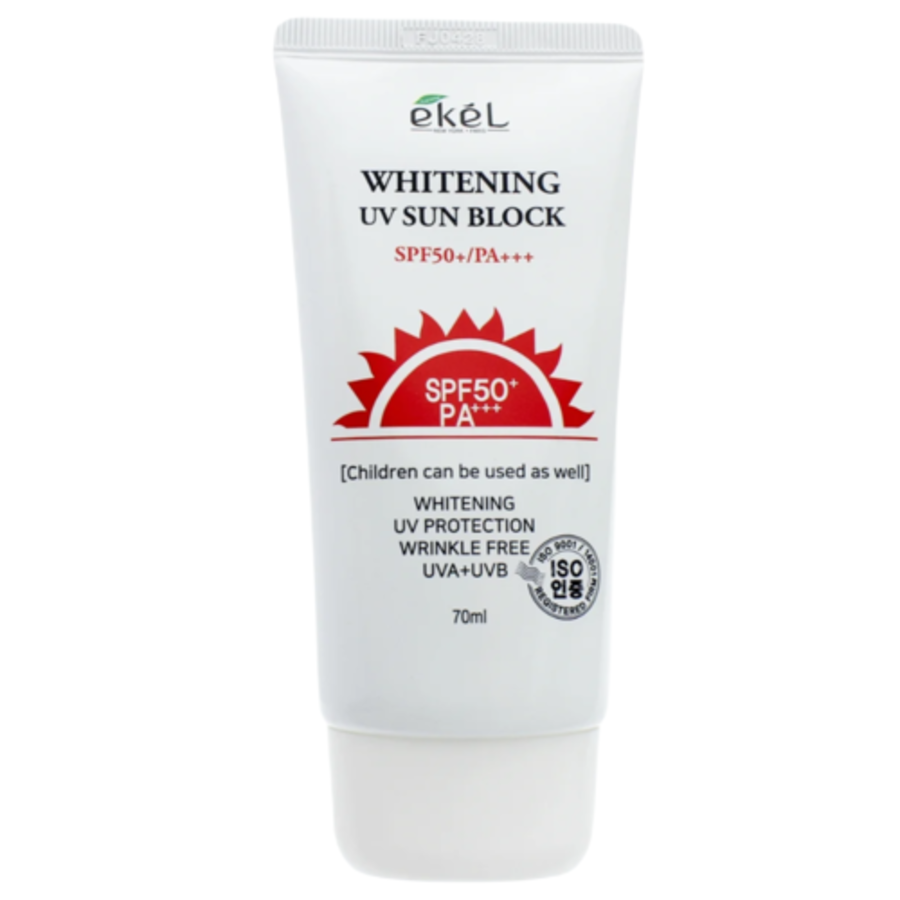 EKEL Whitening UV Sun Block SPF 50, 70мл Ekel Крем для лица солнцезащитный с муцином улитки