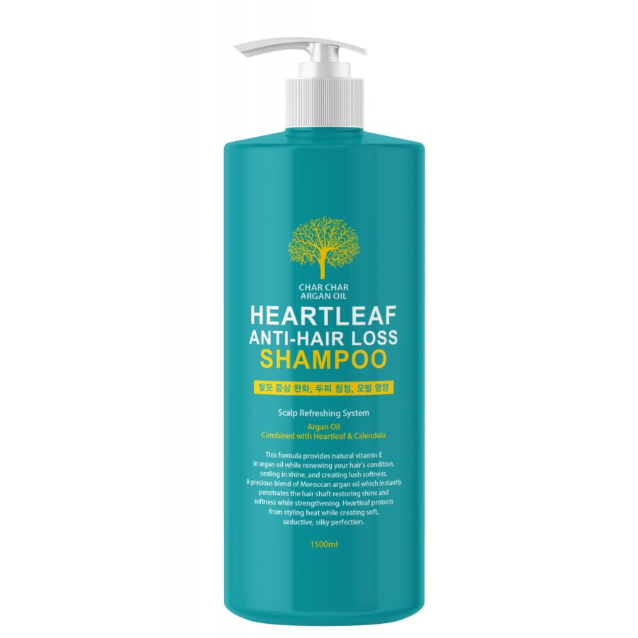 CHAR CHAR Argan Oil Heartleaf Anti-Hair Loss Shampoo, 1500мл Шампунь против выпадения волос