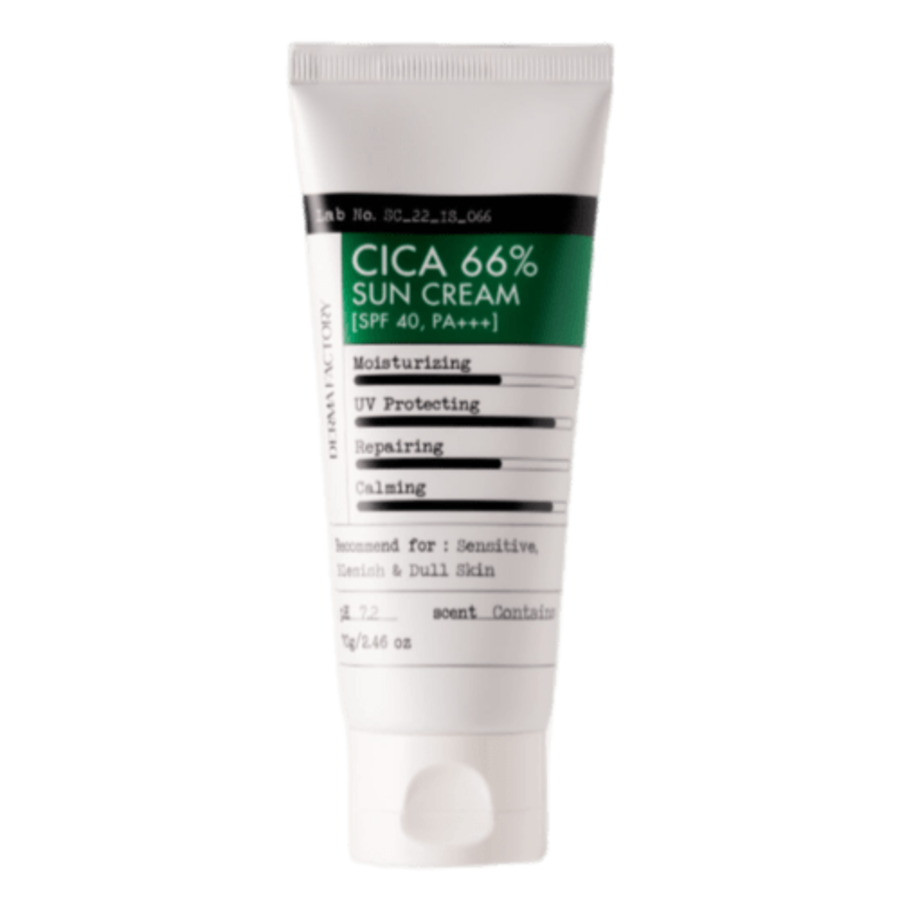 DERMA FACTORY Cica 66% Sun Cream, 70мл Derma Factory Крем солнцезащитный с экстрактом центеллы SPF40 PA+++