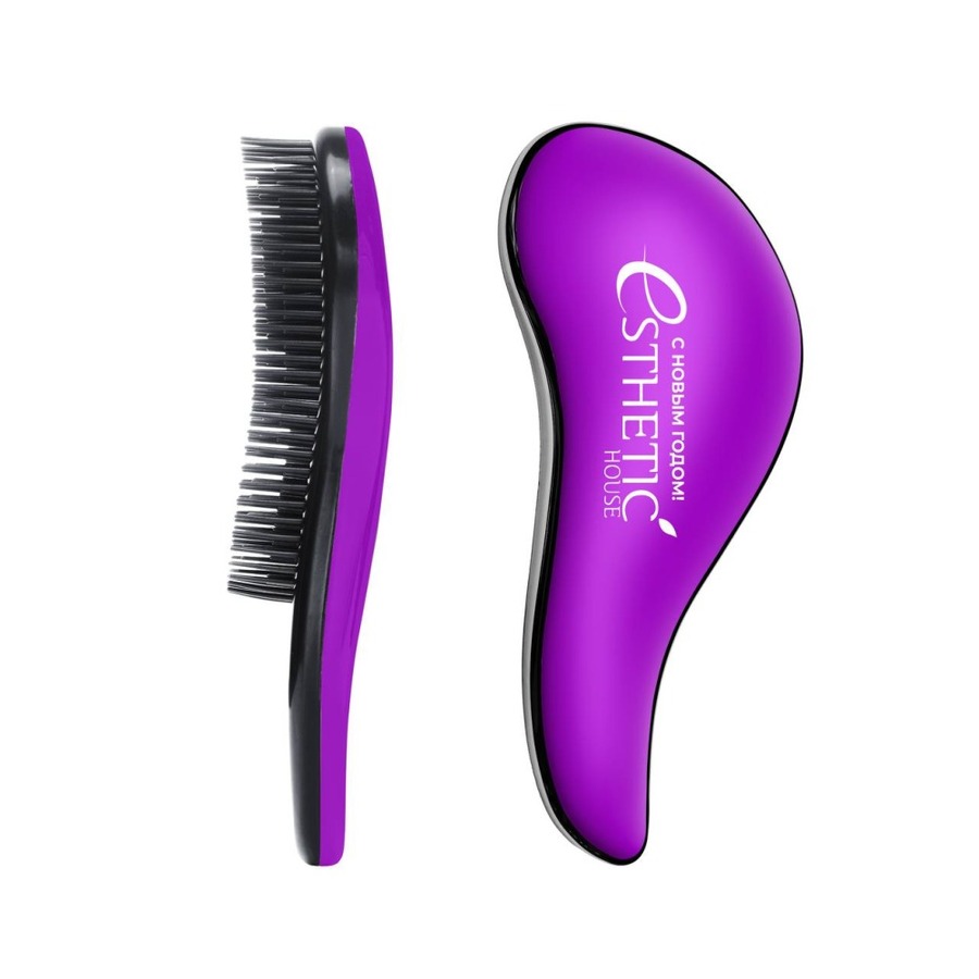ESTHETIC HOUSE Hair Brush For Easy Comb, 1шт. Esthetic House Расческа пластиковая для волос фиолетовая новогодняя