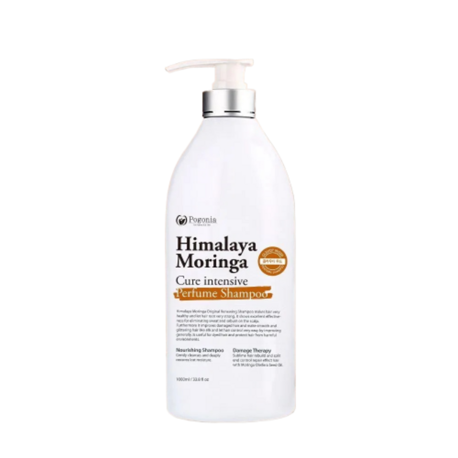 POGONIA Himalaya Moringa Cure Intensive Perfume Shampoo Cloudy Wood, 1000мл Pogonia Шампунь парфюмированный с маслом моринги Облачный лес