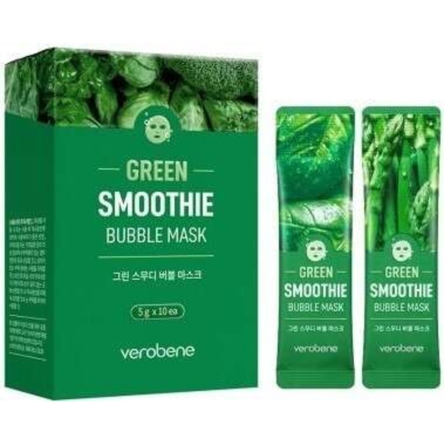 VEROBENE Green Smoothie Bubble Mask, 5гр.*10шт Verobene Набор масок-смузи кислородных для лица Зелёный комплекс