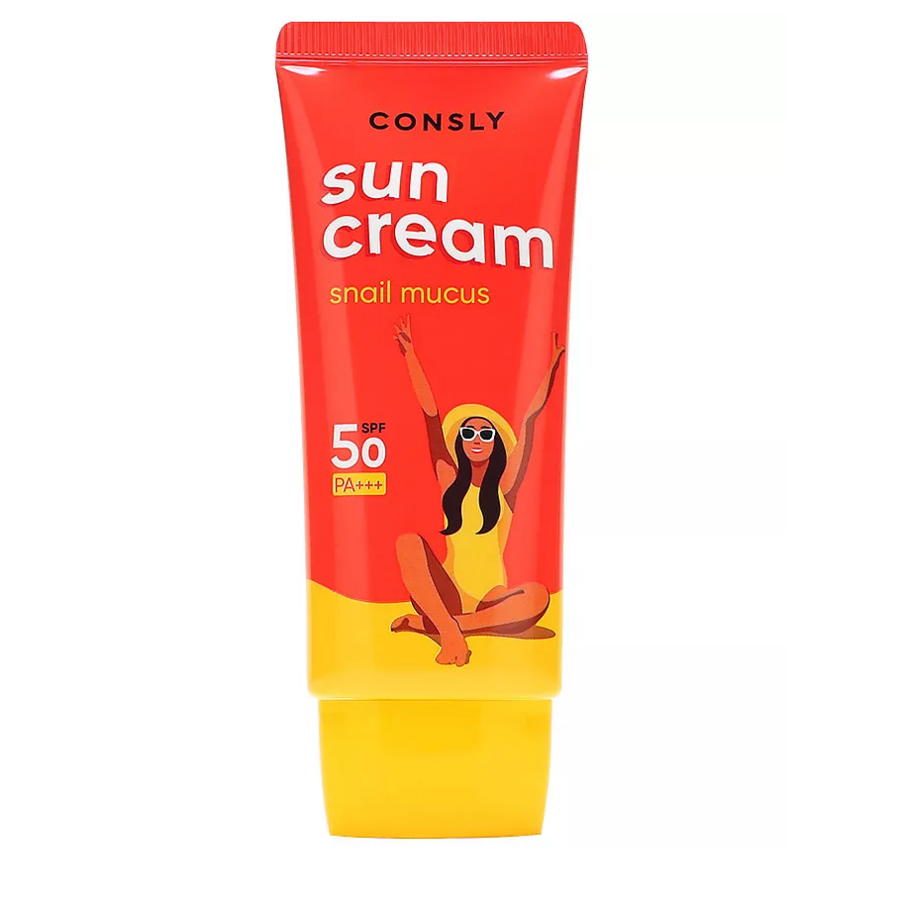 CONSLY Snail Muscus Sun Cream SPF 50+/PA+++ для комбинированной и жирной кожи, 50мл Consly Крем солнцезащитный с муцином улитки