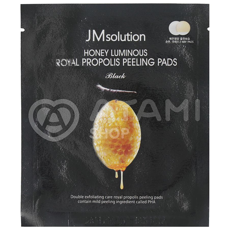 JM SOLUTION Honey Luminous Royal Propolis Peeling Pads, 7гр. Пилинг-пад для лица с экстрактом прополиса