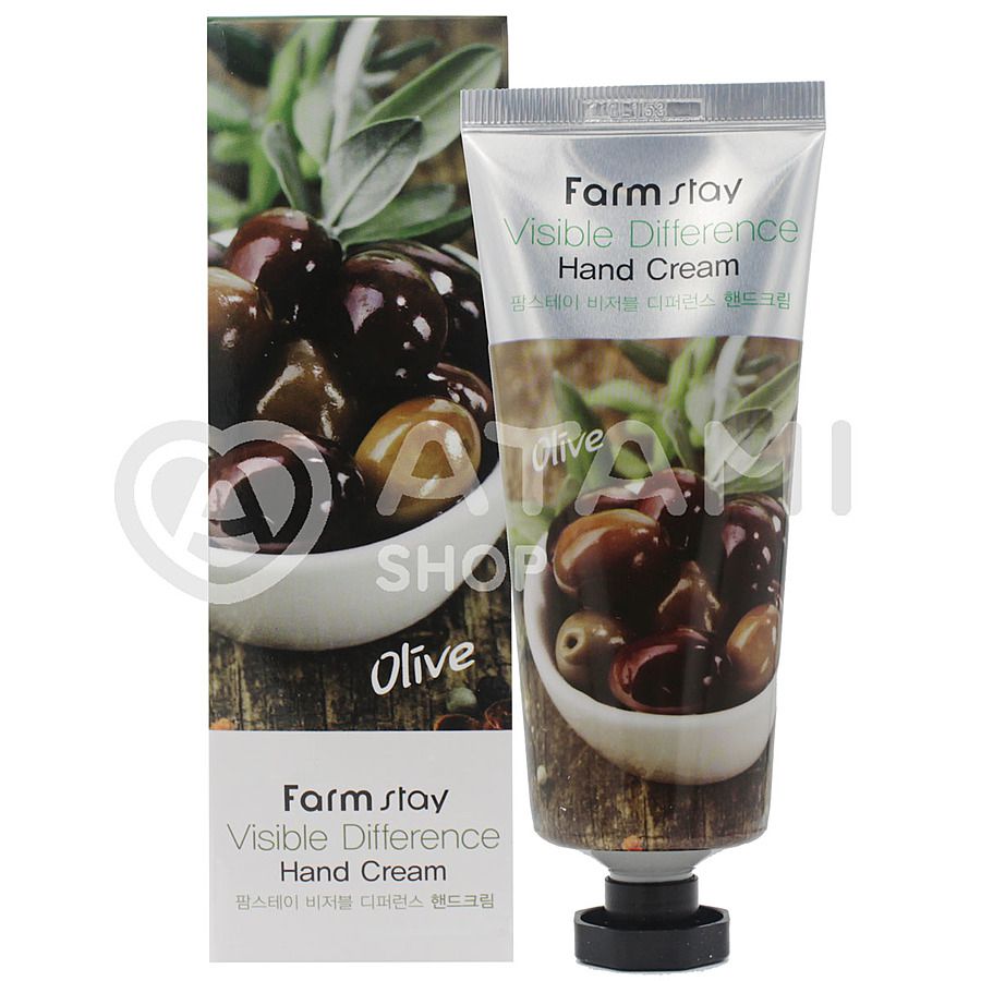 FARMSTAY Visible Difference Hand Cream Olive, 100мл. FarmStay Крем для рук увлажняющий с экстрактом оливы