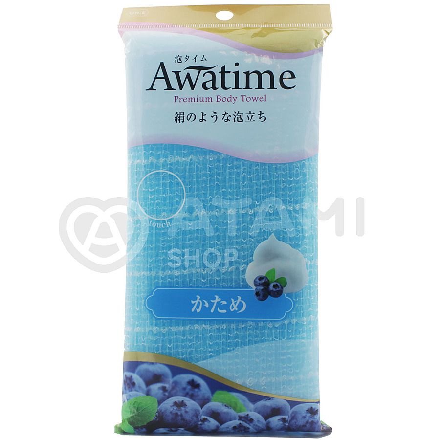 OHE Awa Time Body Towel Katame, 1 шт. Мочалка для тела жесткая голубая