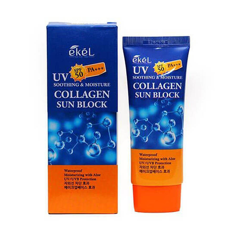 EKEL Collagen Sun Block SPF50/PA+++, 70мл Ekel Крем солнцезащитный с гидролизованным коллагеном