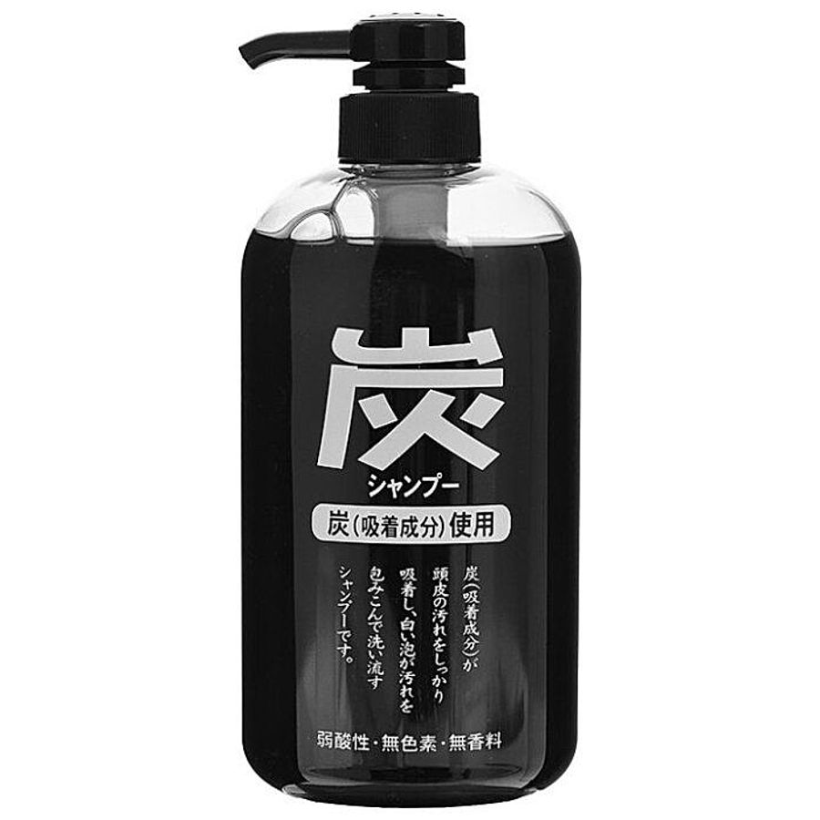 JUNLOVE Charcoal Shampoo, 600мл. Шампунь для волос глубоко очищающий с древесным углем