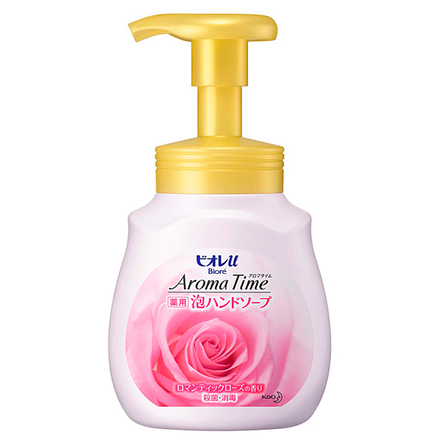 KAO Biore U Aroma time, 230мл. Пенное мыло для рук с антибактериальным эффектом и ароматом розы
