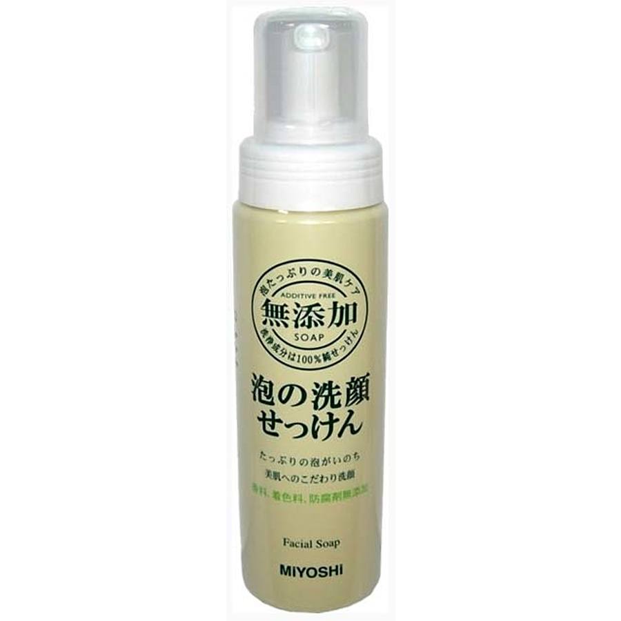 MIYOSHI Additive Free Bubble Face Wash, 200мл. Средство для умывания чувствительной кожи с натуральным составом