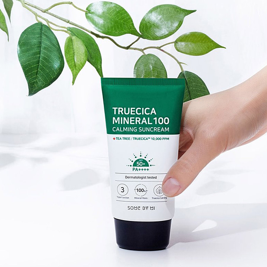 SOME BY MI Truecica Mineral 100 Calming Sun Cream SPF50, 50мл. Крем для проблемной и чувствительной кожи лица солнцезащитный