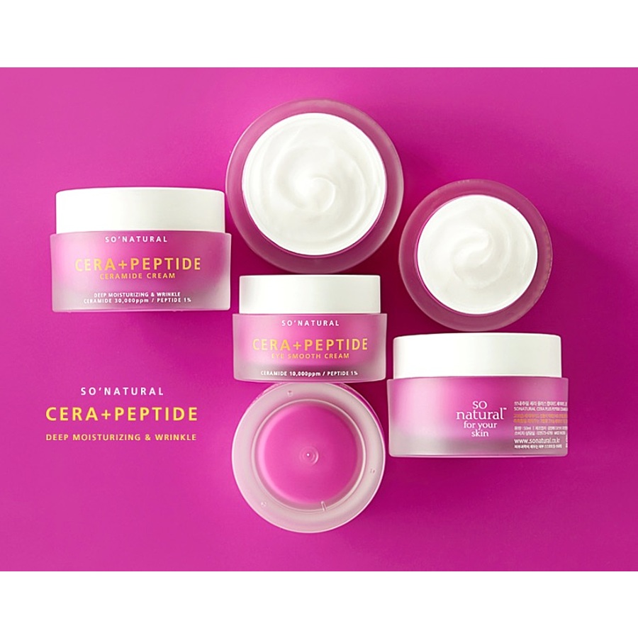 SO NATURAL Cera Plus Peptide Ceramide Cream, 50мл. Крем для лица с эффектом лифтинга с керамидами и пептидами