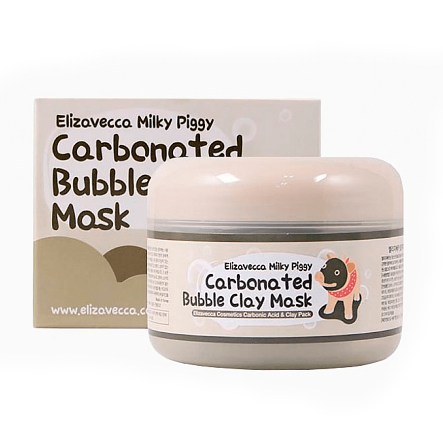 ELIZAVECCA Milky Piggy Carbonated Bubble Clay Mask, 100мл. Маска для очищения кожи лица глиняно-пузырьковая