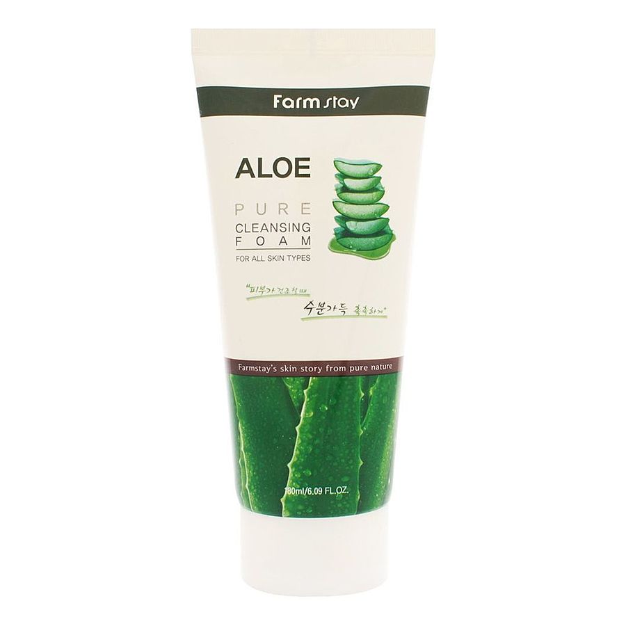 FARMSTAY Aloe Pure Cleansing Foam, 180мл. Пенка для умывания с экстрактом алоэ