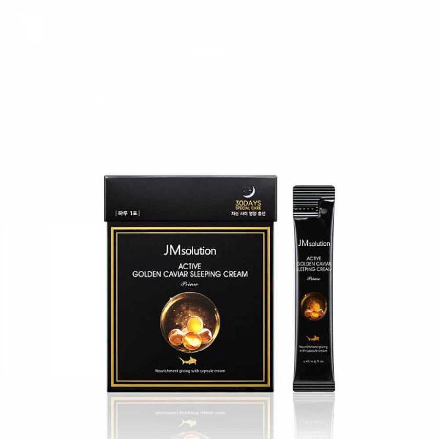JM SOLUTION Active Golden Caviar Sleeping Cream Prime, 4мл.*30шт. Маска ночная с золотом и икрой