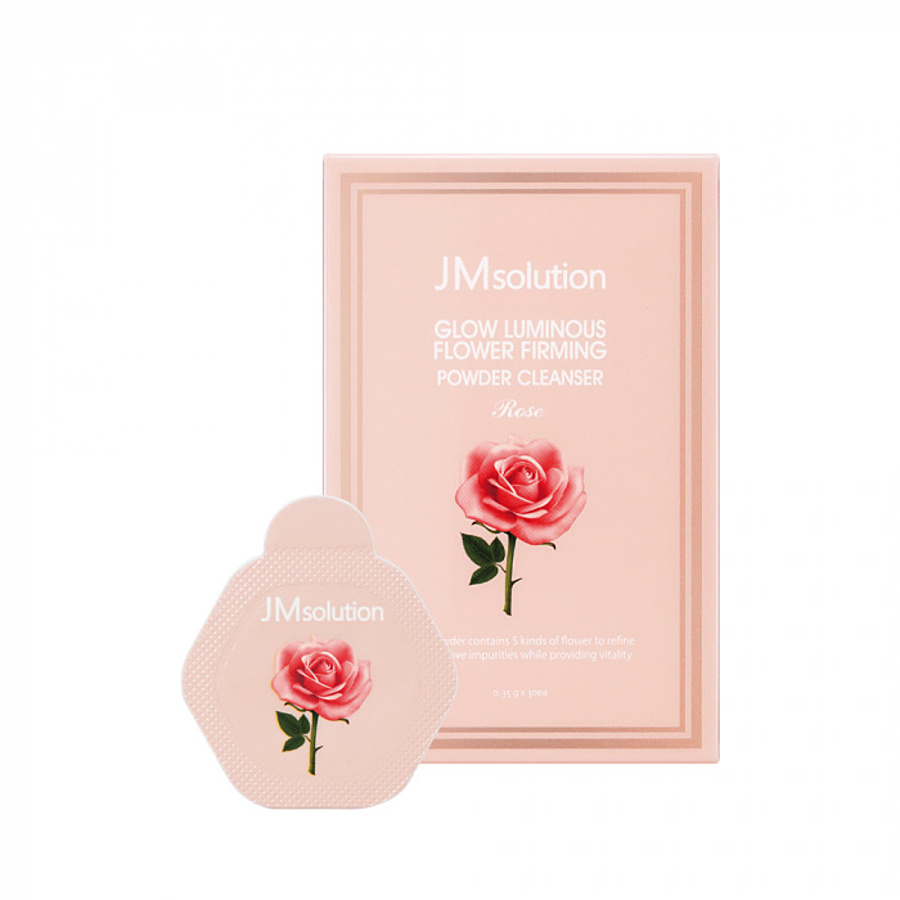 JM SOLUTION JMsolution Luminious Flower Firming Powder Cleanser Rose, 30шт. Пудра для умывания энзимная с розовой водой