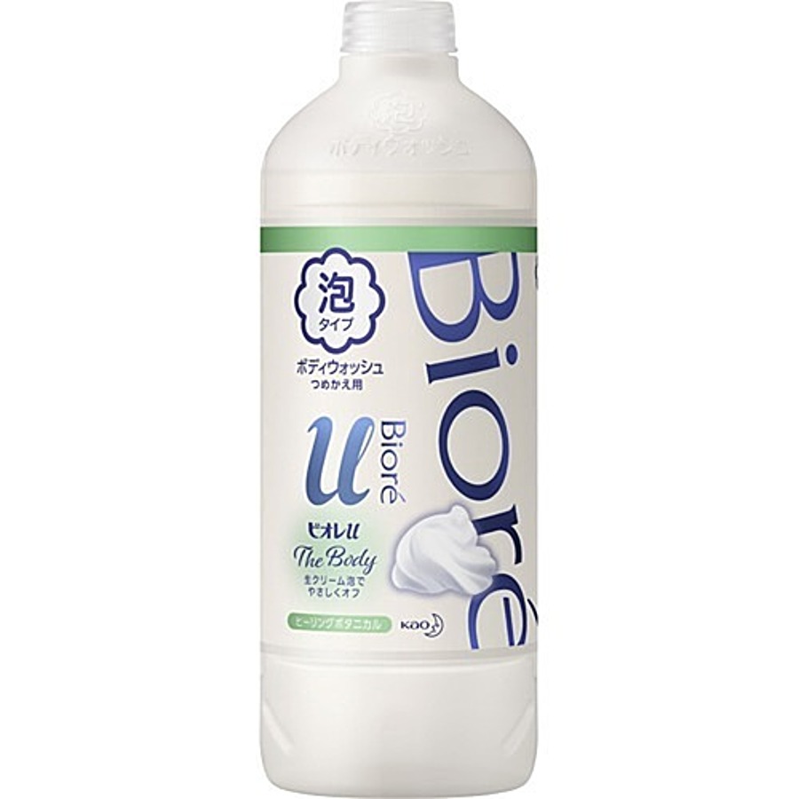 KAO Biore U Foaming Body Wash Healing Botanical, 450 мл. Крем-пенка для душа с ароматом целебных трав, запасной блок