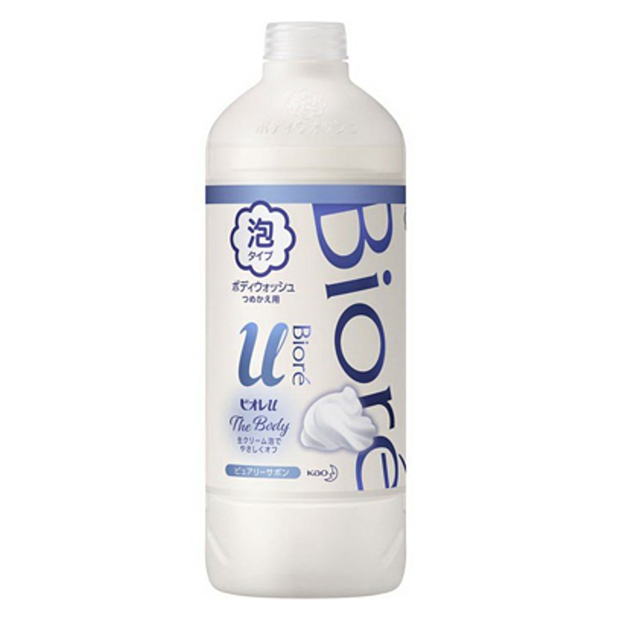 KAO Biore U Foaming Body Wash Pure Savon, 450 мл. Крем-пенка для душа с освежающим ароматом, запасной блок