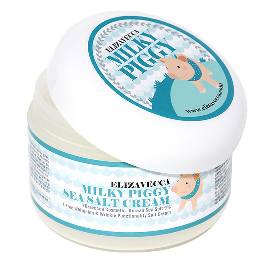 ELIZAVECCA Elizavecca Milky Piggy Sea Salt Cream, 100мл. Крем - гель для лица выравнивающий тон кожи с морской солью и коллагеном