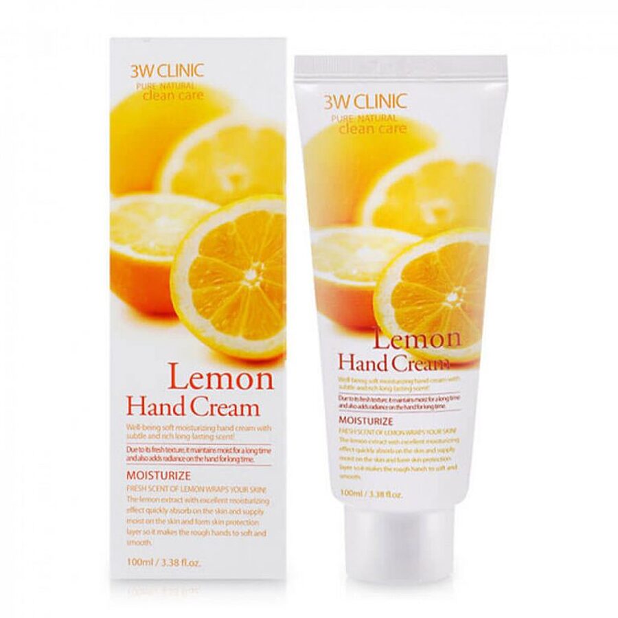 3W CLINIC Lemon Hand Cream, 100мл. Крем для рук отбеливающий с экстрактом лимона