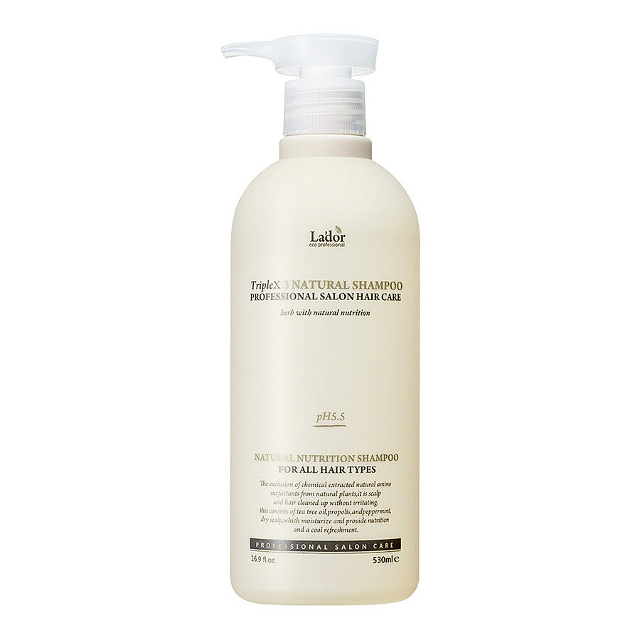 LA'DOR Professional Salon Hair Care Triplex Natural Shampoo, 530мл. Шампунь для чувствительной кожи головы