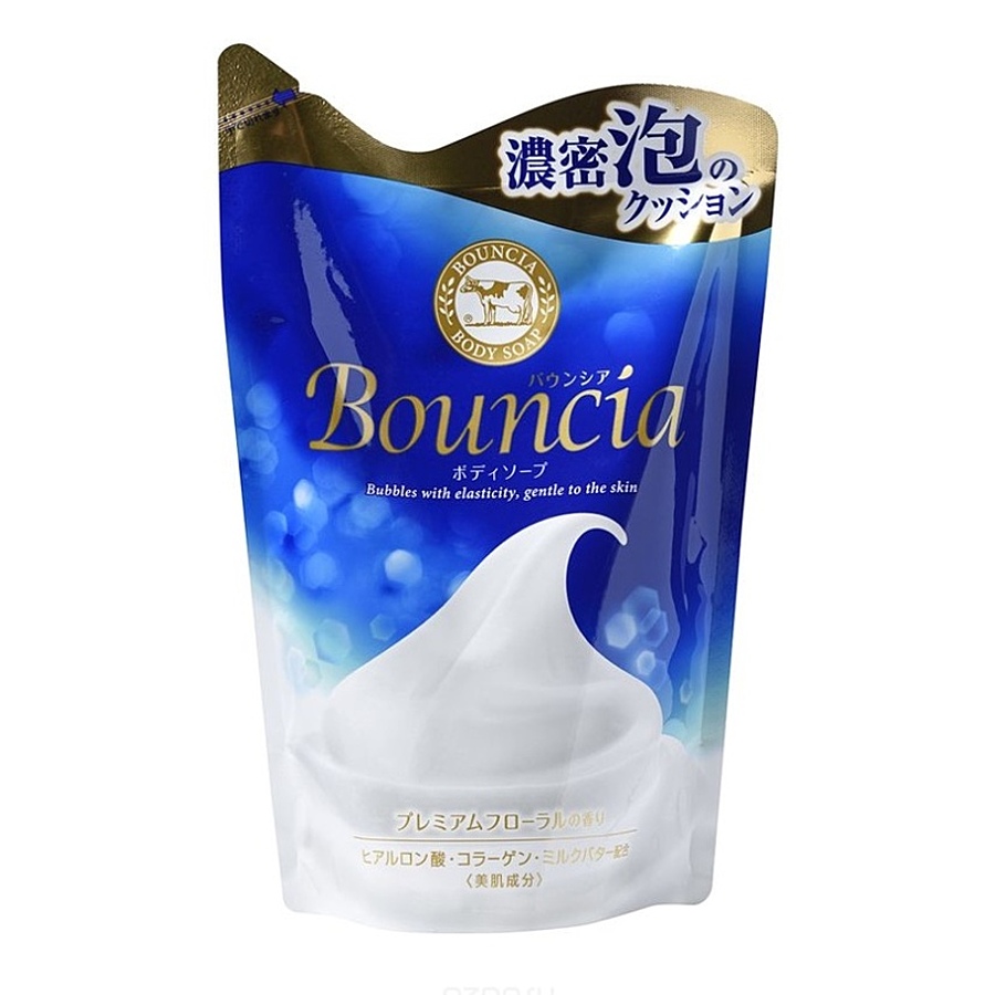 COW Bouncia White Soap, сменная упаковка, 400мл. Мыло очищающее для тела с гиалуроновой кислотой и коллагеном
