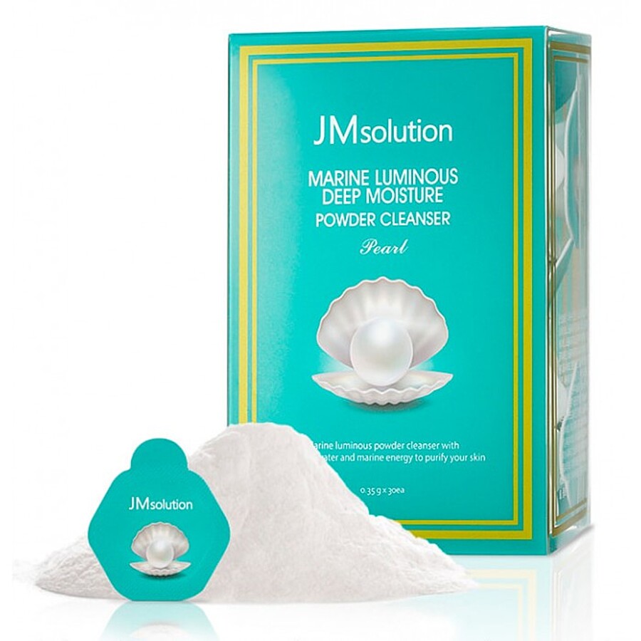 JM SOLUTION JMsolution Marine Luminous Deep Moisture Powder Cleanser Pearl, 30шт. Пудра для умывания энзимная с жемчужным порошком
