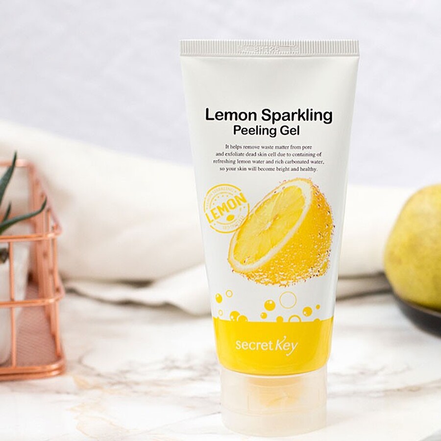 SECRET KEY Lemon Sparkling Peeling Gel, 120мл. Пилинг-скатка с газированной водой и экстрактом лимона