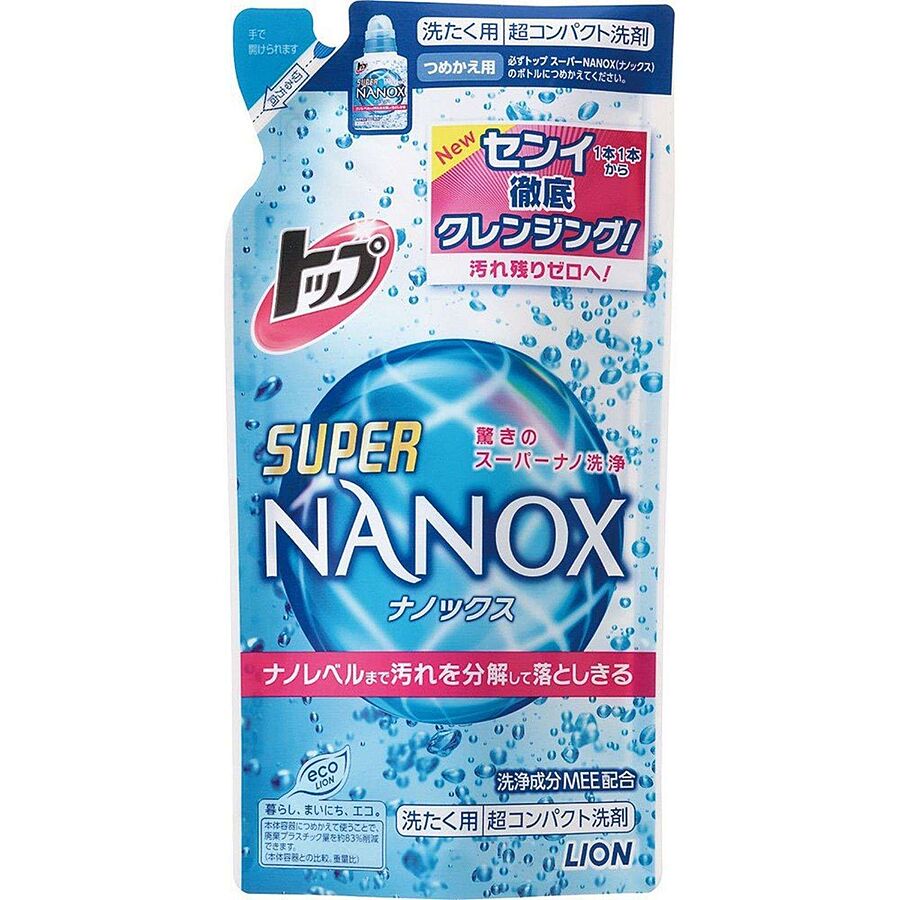 LION Top Super Nanox, сменная упаковка 360гр. Средство концентрированное жидкое для стирки белья