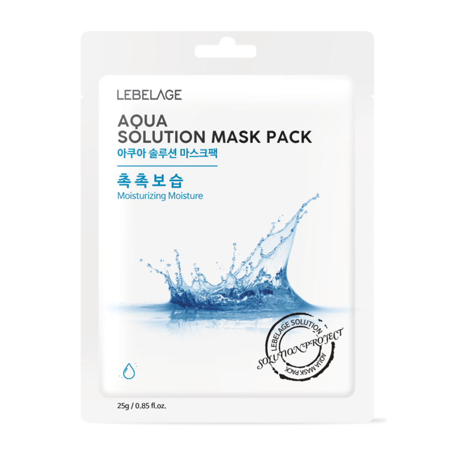 LEBELAGE Aqua Solution Mask Pack, 25гр. Маска для лица тканевая с морской водой