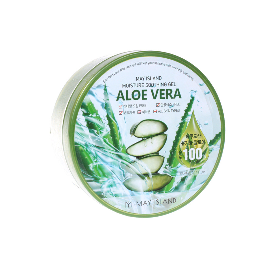 MAY ISLAND Aloe Vera 100% Soothing Gel, 300мл. Гель для тела многофункциональный с экстрактом алоэ