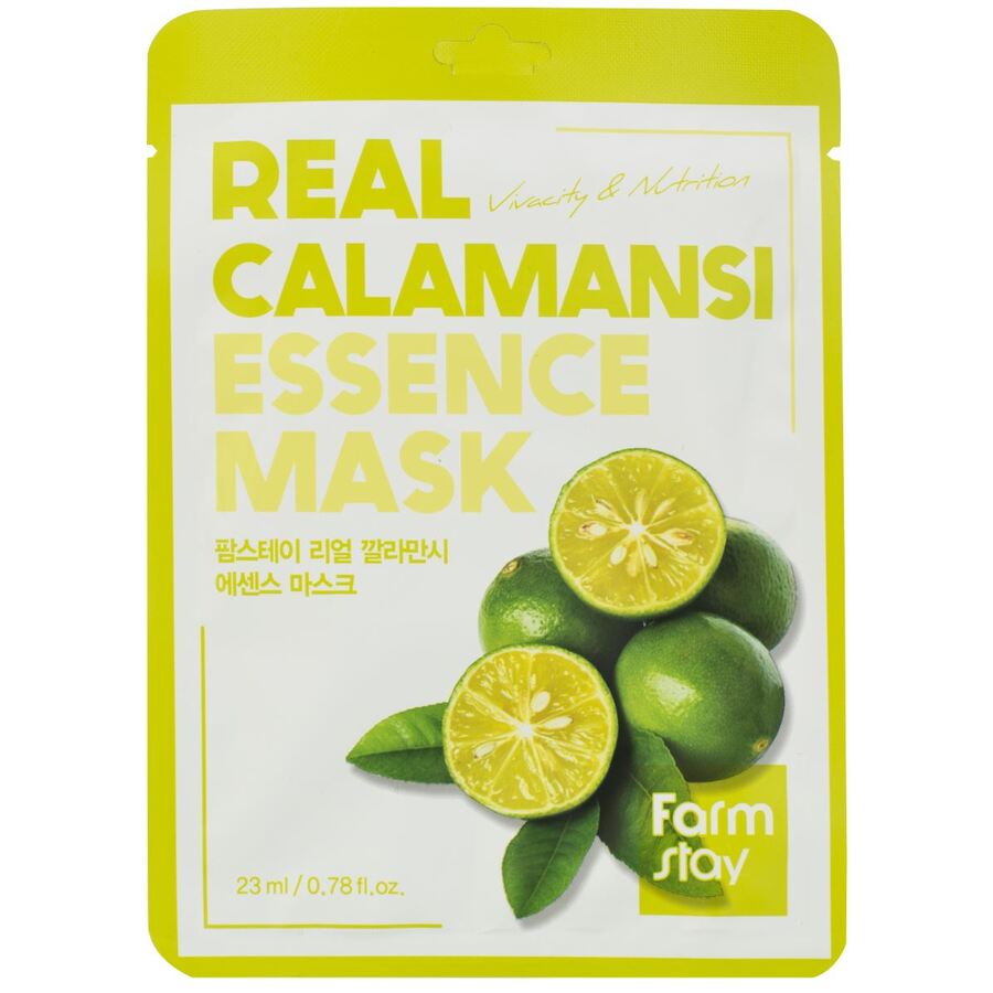 FARMSTAY Real Calamansi Essence Mask, 23мл. FarmStay Маска для лица тканевая с каламанси